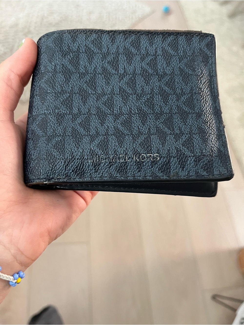Michael Kors Black MK Monogram Bifold Money Clip Wallet